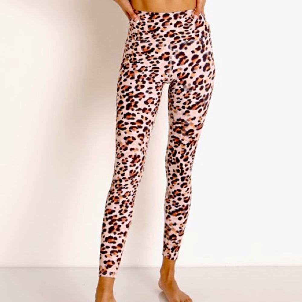 Beach Riot Piper Leggings Watercolor Leopard Print Size Medium Revolve Like 🆕!
